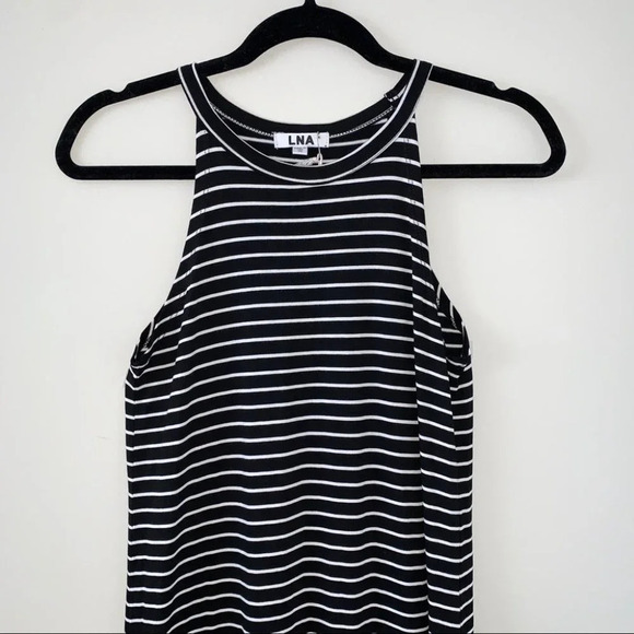 Revolve LNA Leigh Maxi Dress stripes Long Sleeveless Curved hem Scoop neck XS - Picture 9 of 15